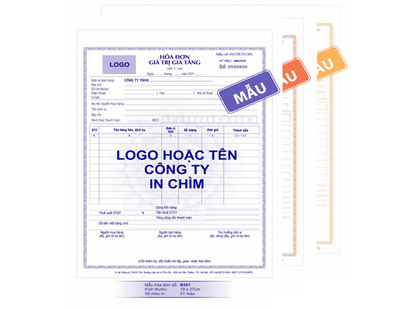 Thiết kế, ấn hóa đơn VAT, Phiếu thu, chi 3 liên, Order